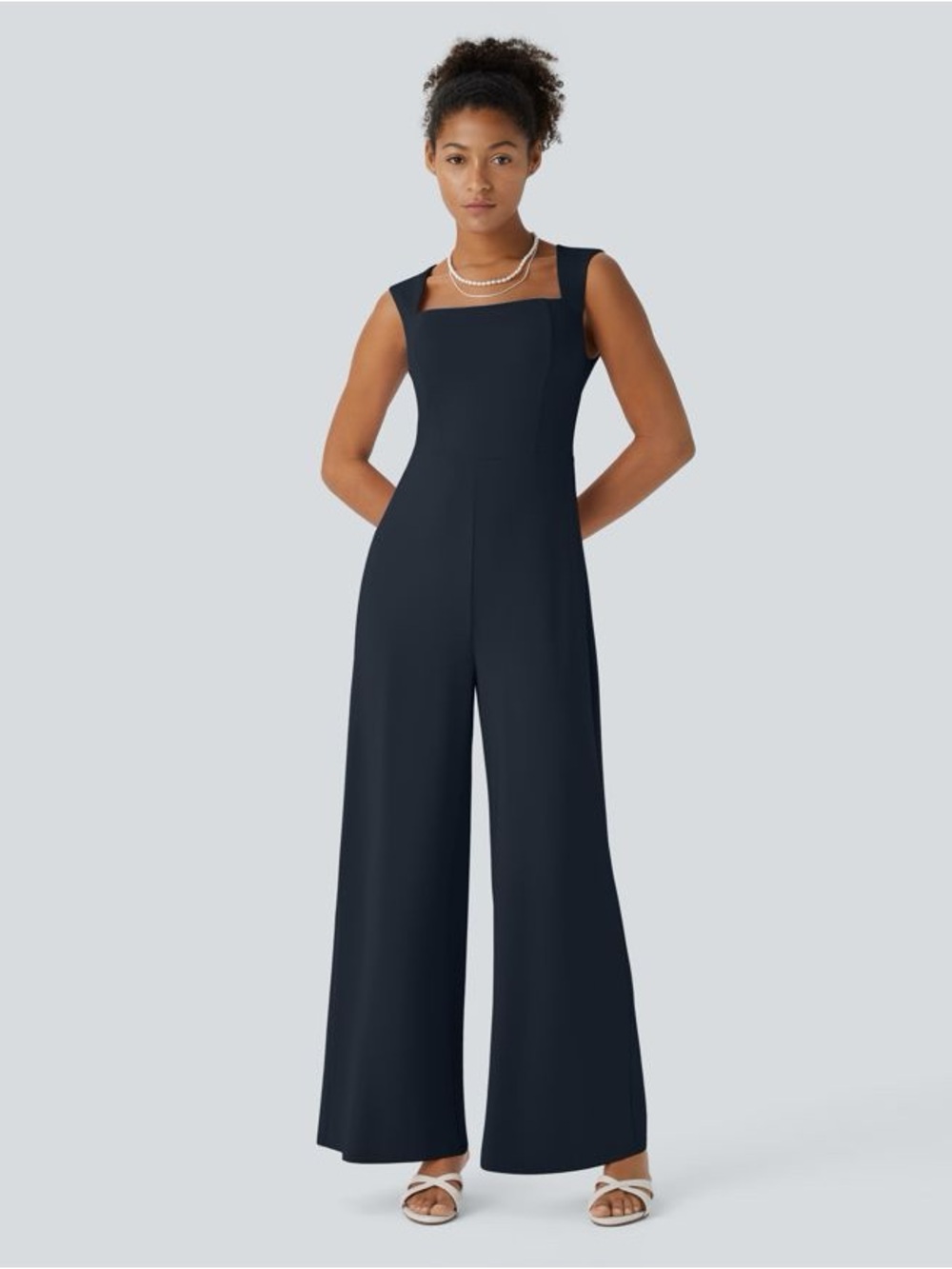 Halara Square Neck Sleeveless Jumpsuit in Dark Sapphire size XS NWT